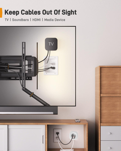 Kit de gestion des câbles mural électrique en plastique pour téléviseur, vente en gros d'usine, avec 2 ports Type-C et 1 interface USB, dissimulateur de fils - Product Image 2