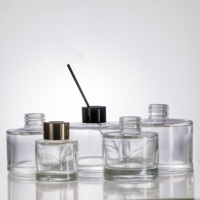 Bouteille diffuseur d'arômes en verre ronde 100ml 150ml 200ml avec couvercle en résine et bâtonnets parfumés – Bouteille d'huile aromathérapeutique personnalisée – Offre Spéciale