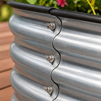 Bac à légumes surélevé en métal, en acier galvanisé ondulé, kit de jardinière modulaire pour la culture de légumes et d'herbes en extérieur