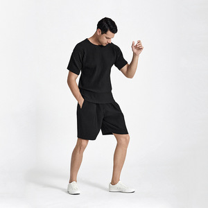 Miyake Pleated Solid Mid Waist Breathable Quick Dry Eco-Friendly Casual Board <b>Shorts</b> for <b>Men</b> Loose Elastic Gym - Product Image 5