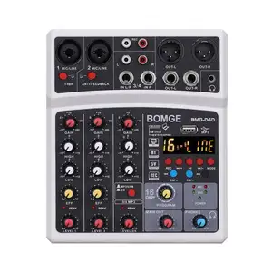 Commercio all'ingrosso professionale 4 canali USB Audio Mixer Console Stereo di registrazione DSP processore per studio DJ