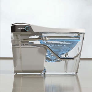 Toilette intelligente : désodorisant intégré, unité intégrée automatique avec réservoir instantané, chasse d'eau par siphon - Product Image 5