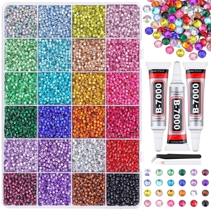 Bestseller Kit de Démarrage Complet de <span class=keywords><strong>Strass</strong></span> en Résine AB Effet Gelée à Dos Plat, 40/28/24 Grilles, 3mm, Boîte de 40 000 Pièces pour DIY Ongles - Product Image 6