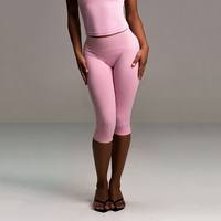 Service OEM Leggings Capri de yoga pour femmes, taille haute, respirants, pour le fitness, avec effet froncé invisible pour le fessier et coupe sculptante, couleur unie