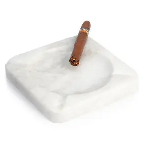 High-grade Luxury Customized Marble Stone Blue Pearl Ashtray Easy Clean Luxury Natural Stone Marble Cigar Ashtray For Hotel