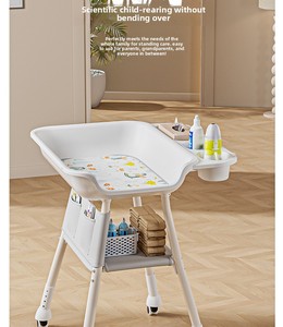 Multi-functional <b>Foldable</b> Baby Care <b>Table</b> with Rollers, Portable Newborn Diaper Changing Station for Home and Hotel Nursery Use - Product Image 5