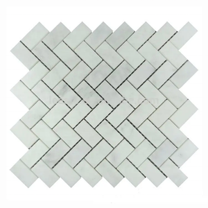Quảng Đông giá rẻ Oriental bằng đá cẩm thạch trắng tuyến tính backsplash Gạch Mosaic