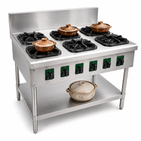 Cuisinière à induction électrique commerciale à six brûleurs en acier inoxydable, chauffage rapide, pour restaurant, fournie par l'usine
