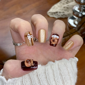 <span class=keywords><strong>Uñas</strong></span> Postizas <span class=keywords><strong>Francesas</strong></span> <span class=keywords><strong>Cuadradas</strong></span> de Lujo, Cobertura Completa, Larga Duración, 24 Piezas, <span class=keywords><strong>Uñas</strong></span> Artificiales de ABS, Marca Privada, Venta al Por Mayor - Product Image 2