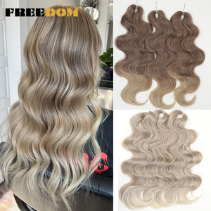 Estensioni per Capelli Sintetici Tinti a Onda 24 Pollici 3 Pezzi Trecce Ondulate per Capelli <span class=keywords><strong>Marroni</strong></span> e Biondi - Product Image 1
