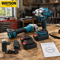 Kit d'outils électriques sans fil, sans balais, 2 batteries, charge rapide, commandes en gros acceptées