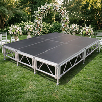 Scène mobile pliable en alliage d'aluminium pour extérieur, plateforme antidérapante pour concerts en intérieur, podium carré avec structure de toit, présentoirs pour événements