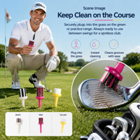 Brosse de nettoyage pour crampons de chaussures de golf, conception en forme de coupelle, poils en nylon, outil compact pour golfeurs