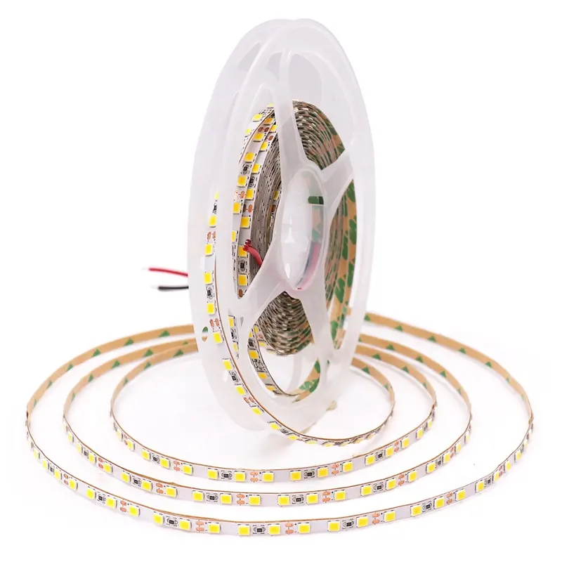 Bande lumineuse Flexible à 2835 LED, PCB, 4mm, 12V, Super lumineux, 3528, 120LED/m, 5m, blanc naturel chaud froid, pour la décoration de la maison