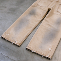 Jeans larges vintage personnalisés, anti-rétrécissement, délavés à la pierre, style Old Money, streetwear, respirants