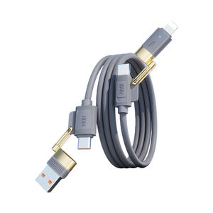 Câble de charge rapide 4 <span class=keywords><strong>en</strong></span> 1 de haute qualité 120W, double type C, câble de données USB <span class=keywords><strong>en</strong></span> silicone, chargeur PD pour iPhone tablette 1M 2M - Product Image 6