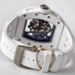 Montre Umi RM-055 de qualité supérieure, cadran squelette, bracelet en caoutchouc blanc, mouvement RMUL2, boîtier en céramique - Product Image 5
