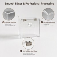Boîte de rangement de bureau en acrylique transparent sur mesure, type coquille, pour cosmétiques et anti-poussière – Fabricant