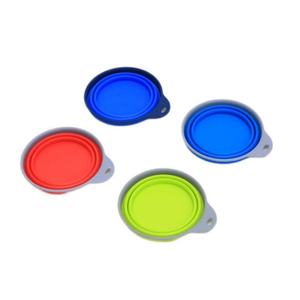 Bol pour animaux de compagnie en silicone coloré, motif solide, conteneur pour nourriture et eau, portable, voyage, chien, pliable, écologique, imperméable - Product Image 3