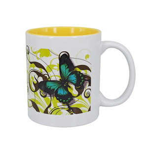 Commercio all'ingrosso fai da te 11oz rotonda gres tazza di bevanda & tazza di limone foto stampata regalo da tavola tazza tazza per il turista - Product Image 2