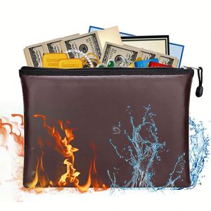 High Quality Brown Customized Small File <b>Document</b> Bag Office Suitable Bank Safety Cash Bags - Product Image 1