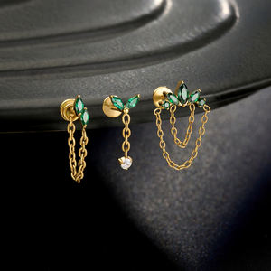 Toposh ASTM F136 titanio circón oreja nariz Stud Labret hilo interno Push in labio anillo Tragus lóbulo cuerpo <span class=keywords><strong>Piercing</strong></span> joyería - Product Image 2