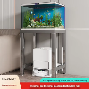 Support pour <span class=keywords><strong>aquarium</strong></span>, base spéciale, étagère de rangement pour salon, étagère à deux niveaux, petite table, acier inoxydable - Product Image 4