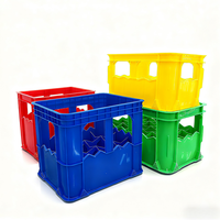 Caisses en plastique perforées empilables XIEFA, durables, résistantes, recyclables, pour le stockage de sodas, de bières, de bouteilles, de légumes
