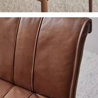 Chaises de salle à manger VL au design moderne, chaise en métal et cuir de luxe