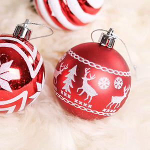 6cm Décorations D'arbre De Noël 24 Pcs Boule Suspendue Ornements Mélanger Rouge Blanc Fenêtre Affichage Festif Pendentif Décor - Product Image 4