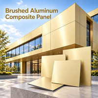 Panneau composite en aluminium brossé 3 mm 1220x2440 mm en argent pour revêtement de comptoir de vente au détail