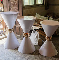 Ensemble de table à gâteau ronde en acier inoxydable doré Offre Spéciale pour la décoration de mariage