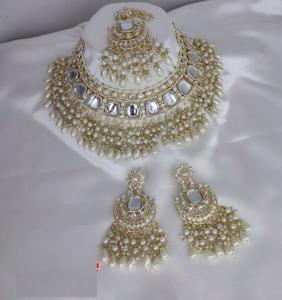 Global Wedding Industry and Ethnic Fashion Boutiques <b>Indian</b> Traditional Kundan Jewelry <b>Set</b> 18K Gold Plated Bridal Necklace - Product Image 2