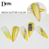 BD Neon Glitter Gel Polish Nail Art Powder Ultra-Fine Hema Free Pearlescent French Style Magnet Resin Packed in Bottle