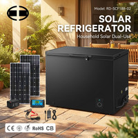 X 188L Congélateur extérieur polyvalent (réfrigération et congélation) avec panneau solaire Congélateur solaire DC 12V/24V.