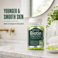 Gummies à la biotine pour les cheveux, la peau et les ongles, soin beauté, antioxydant, soutien du métabolisme, collagène, kératine, vitamine C, gummies à la biotine