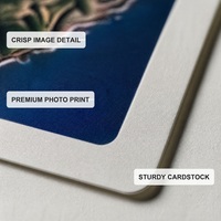 Impression de cartes postales personnalisées, cartes postales photo avec bordure blanche pour le tourisme, souvenirs de voyage, OEM, vente en gros, faible MOQ, usine