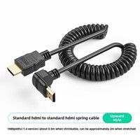 Kit de câble à ressort enroulé 4K @ 60Hz pour HDMI mâle vers Mini pour HDMI Kit UNC pour caméra/TV/moniteur/tablette