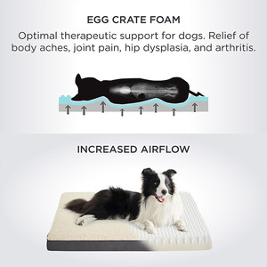 Reversible <b>Dog</b> <b>Bed</b> Memory Foam Rectangle Soft Sherpa Fleece Surface <b>Durable</b> Oxford Textile Pet <b>Bed</b> - Product Image 3