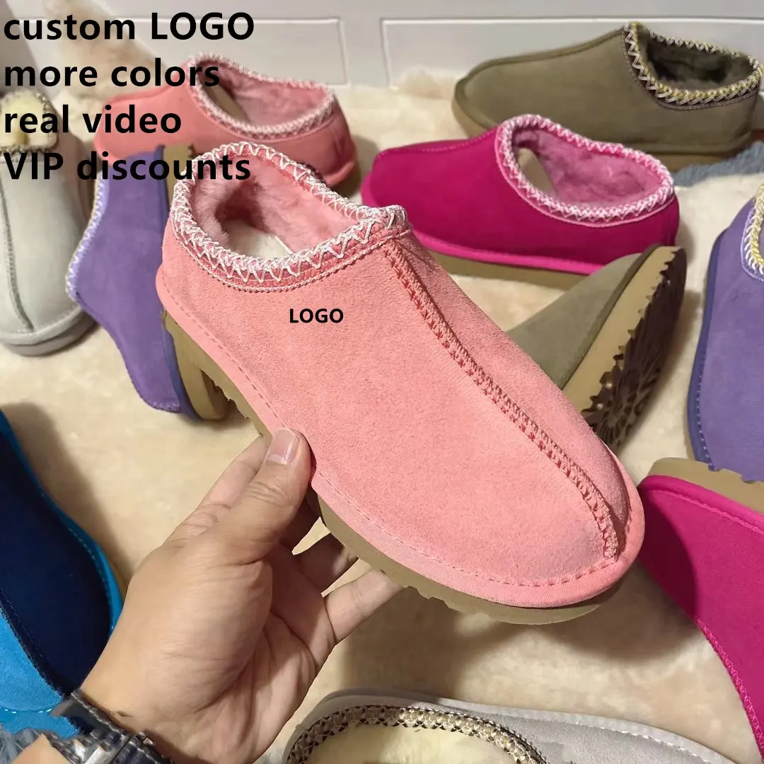 Dropshipping Custom winter new ladies snow boots leather wool women's shoes warm non-slip cotton casual Warm Loafers Boots