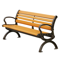 Chaise de loisirs d'extérieur en WPC, substitut du bois, imperméable et résistant à la corrosion, avec lattes en bois métallique pour banc de jardin en fonte