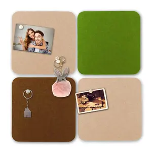 4 Pack Beige-Bruin-Groen 5.5 "Vierkante Push Pin Board Decor Voelde Tegels Met 20 Pins Voor kantoor Slaapkamer