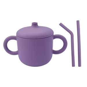 Gobelet d'apprentissage pour bébé en silicone 100 % écologique, sans BPA, non toxique, avec paille amovible pour les tout-petits - Product Image 4