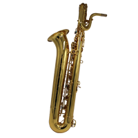 Professional Brass Head Baritone Saxophone - Gold Lacquered Body EB Model