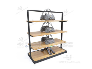Cina All'ingrosso Borsa e <span class=keywords><strong>Scarpe</strong></span> di Visualizzazione Scaffali Vetrina di Design Da Pavimento di Legno di Lusso In Pelle <span class=keywords><strong>Scarpe</strong></span> e borsa di visualizzazione holder - Product Image 2