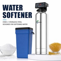 Système adoucisseur d'eau domestique automatique à échange d'ions et à base de sel, en acier inoxydable durable, à haut débit 3000 L/H pour toute la maison