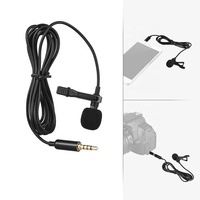 Micrófono Lavalier tipo C de 3,5mm, micrófono de grabación con Clip de solapa para cámara de teléfono Android, grabación en vivo