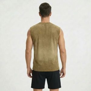 カスタムワッフルニットタンクトップ メンズ ヘビーウェイトアシッドウォッシュ ヴィンテージサンフェードスリーブレス<span class=keywords><strong>T</strong></span>シャツ コットンジムストリートウェアベスト - Product Image 5