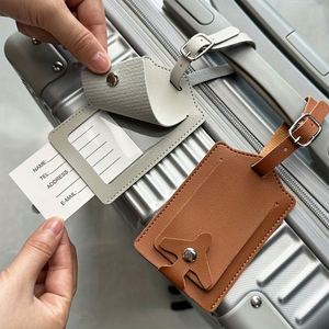 Wholesale PU Leather Luggage <b>Tag</b> Airplane Buckle Custom Logo Baggage Label Travel Suitcase Anti-Loss Labels Letter <b>Name</b> <b>Tag</b> - Product Image 1