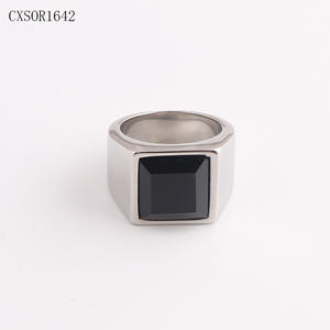 Dark Luxury-anillo de acero inoxidable chapado en oro y piedra natural para <span class=keywords><strong>hombre</strong></span> y mujer, nuevo diseño, <span class=keywords><strong>2022</strong></span> - Product Image 2